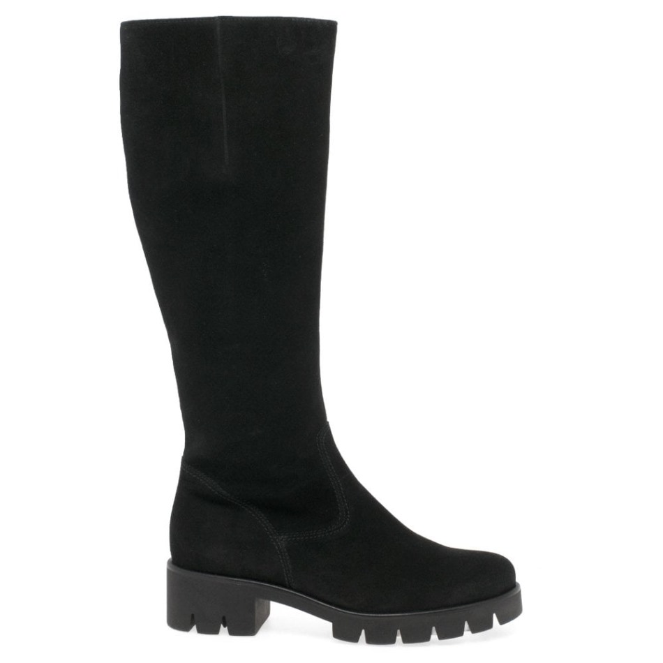 Bram( M) Bottes Longues Femme Nubuck Noir Gabor | Exclusif